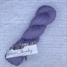 Load image into Gallery viewer, Purple skein of yarn with 'Estelle Chunky' label on a textured white background