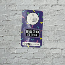 Load image into Gallery viewer, Pronoun Pins by Yerpers