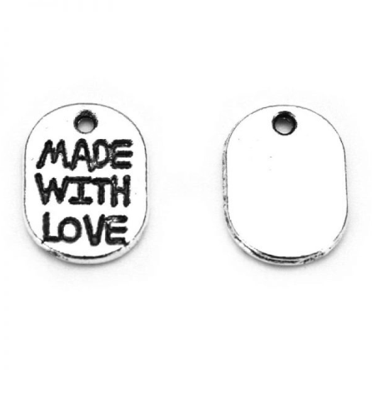 Made with love metal tags