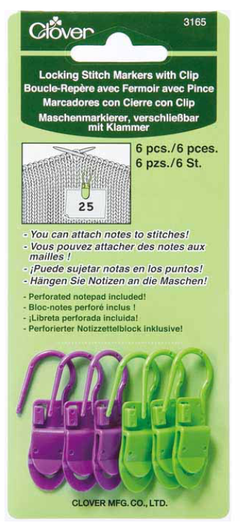 Locking Stitch Markers with Clip